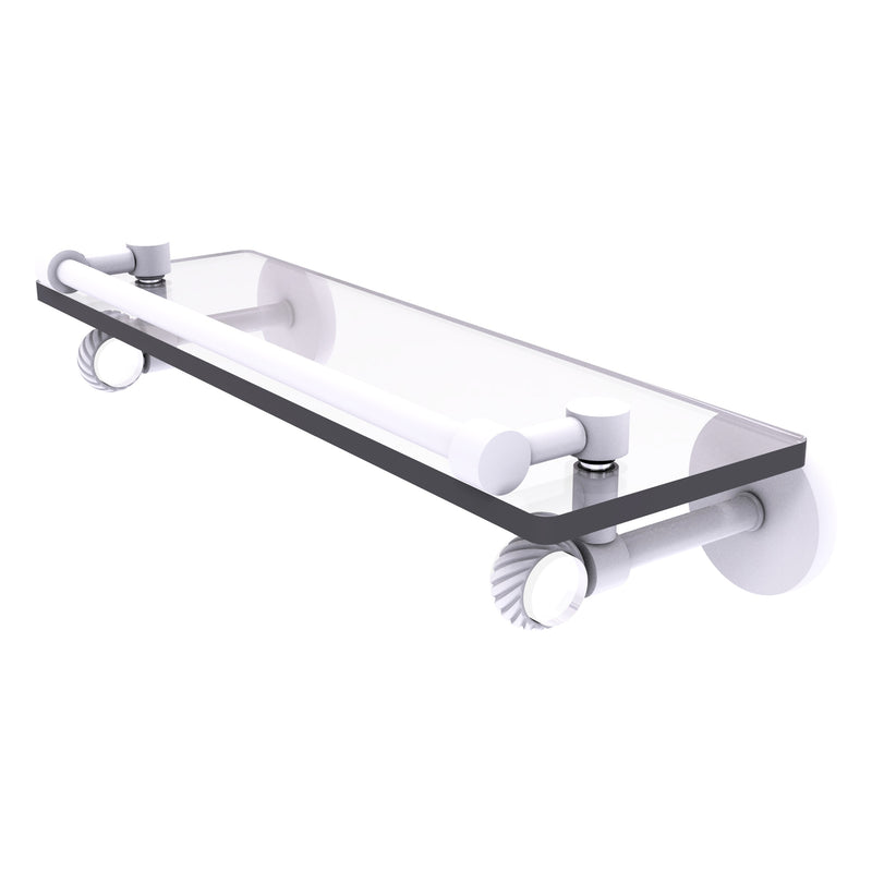 Clearview Collection Glass Shelf with Gallery Rail with Twisted Accents