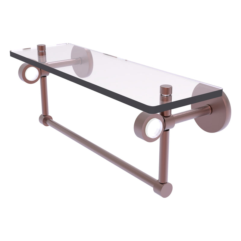 Clearview Collection Glass Shelf with Towel Bar with Smooth Accents