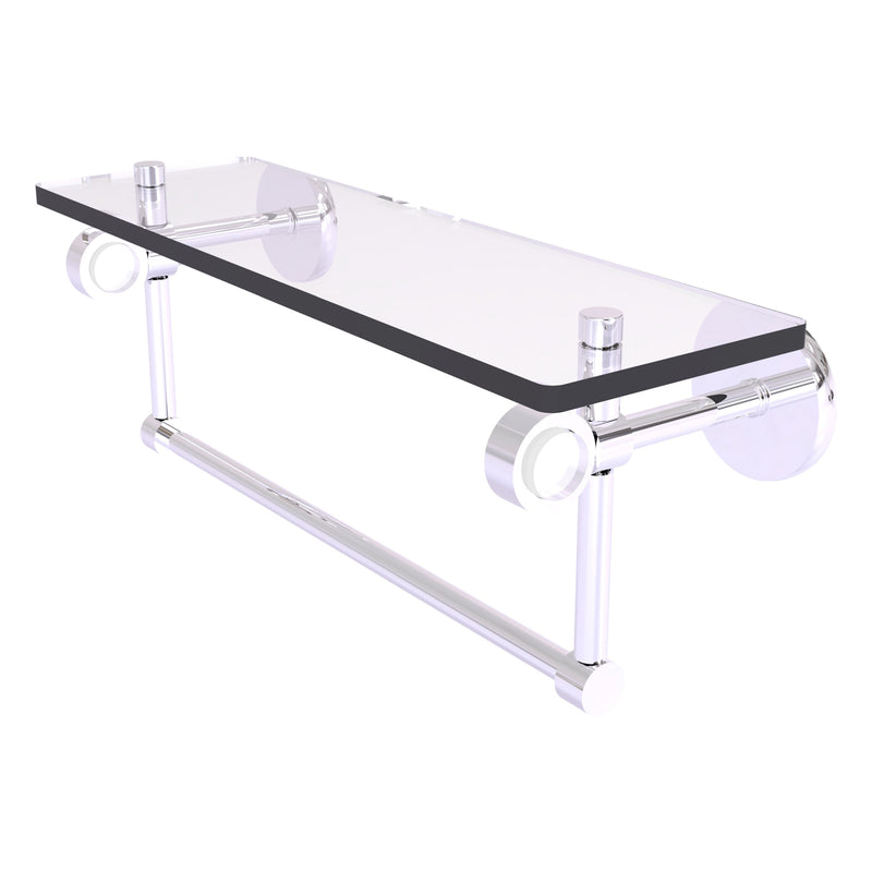 Clearview Collection Glass Shelf with Towel Bar with Smooth Accents