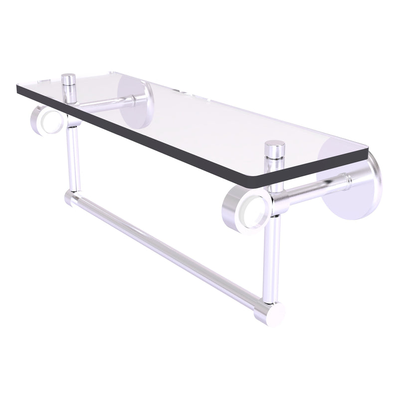 Clearview Collection Glass Shelf with Towel Bar with Smooth Accents