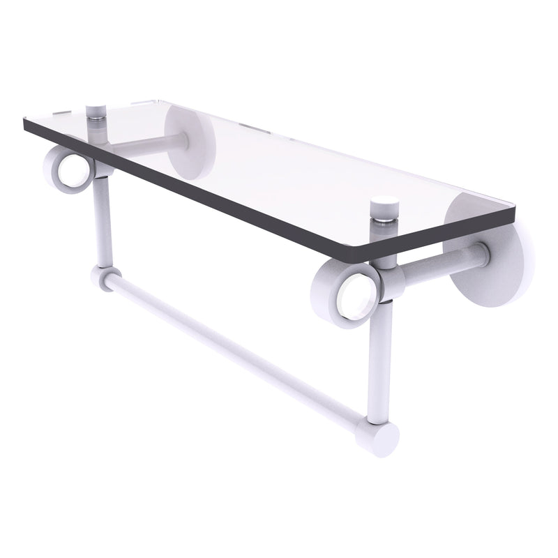 Clearview Collection Glass Shelf with Towel Bar with Smooth Accents