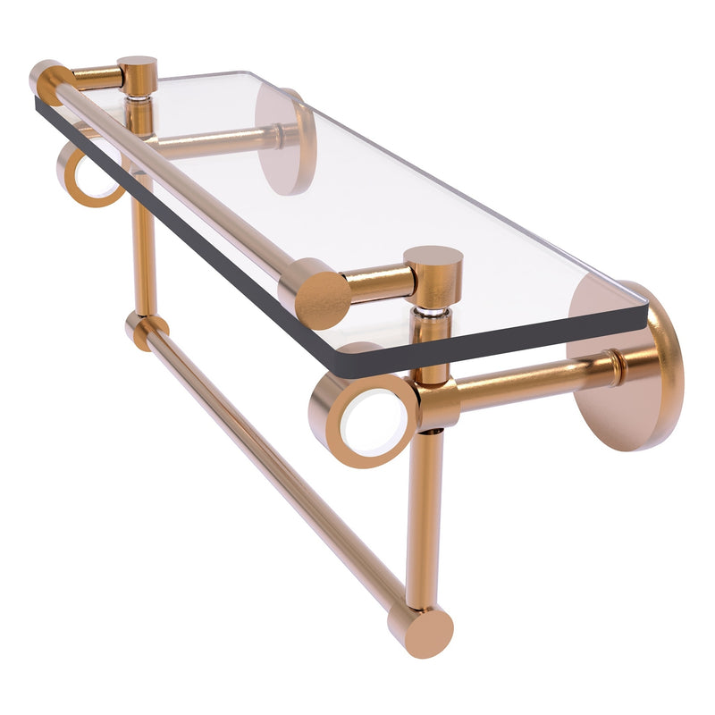 Clearview Collection Glass Shelf with Gallery Rail and Towel Bar with Smooth Accents