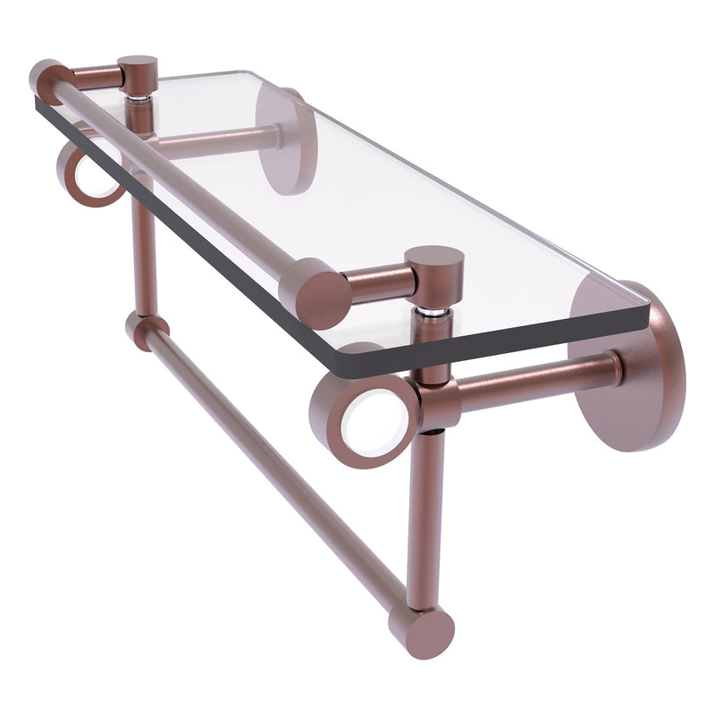 Clearview Collection Glass Shelf with Gallery Rail and Towel Bar with Smooth Accents