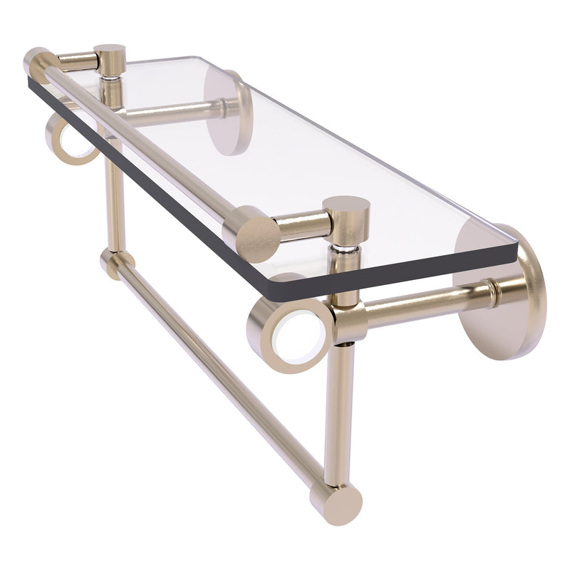 Clearview Collection Glass Shelf with Gallery Rail and Towel Bar with Smooth Accents