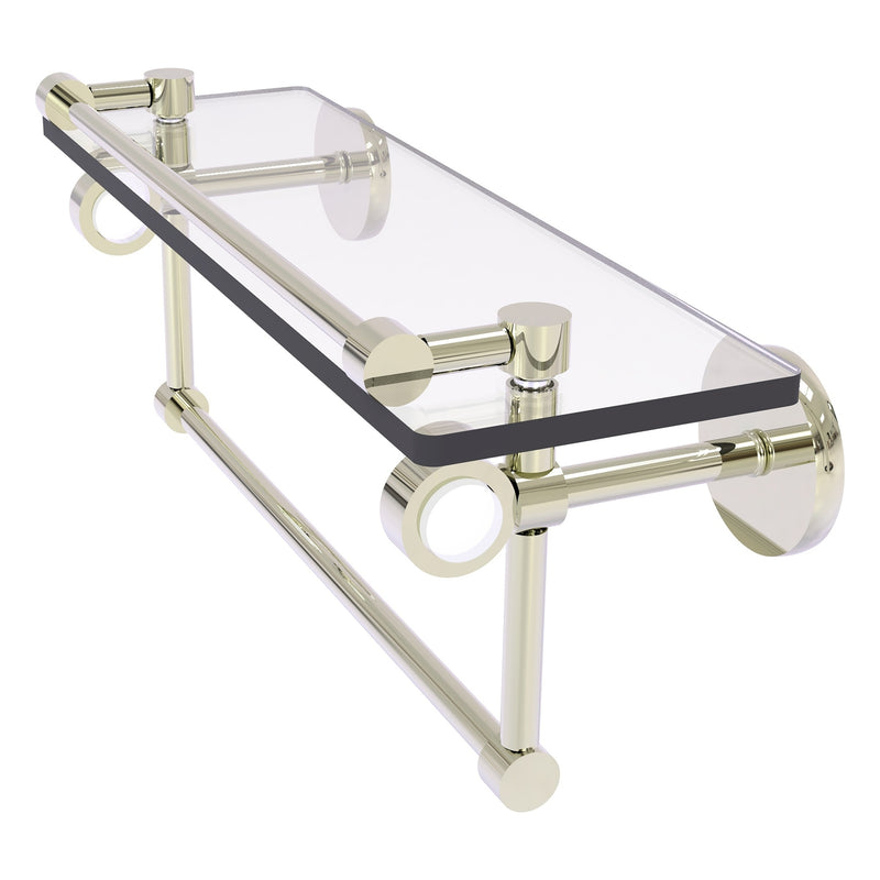 Clearview Collection Glass Shelf with Gallery Rail and Towel Bar with Smooth Accents