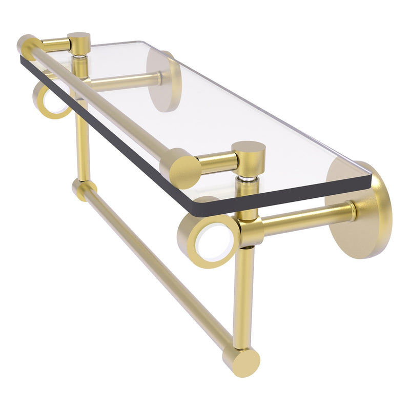 Clearview Collection Glass Shelf with Gallery Rail and Towel Bar with Smooth Accents