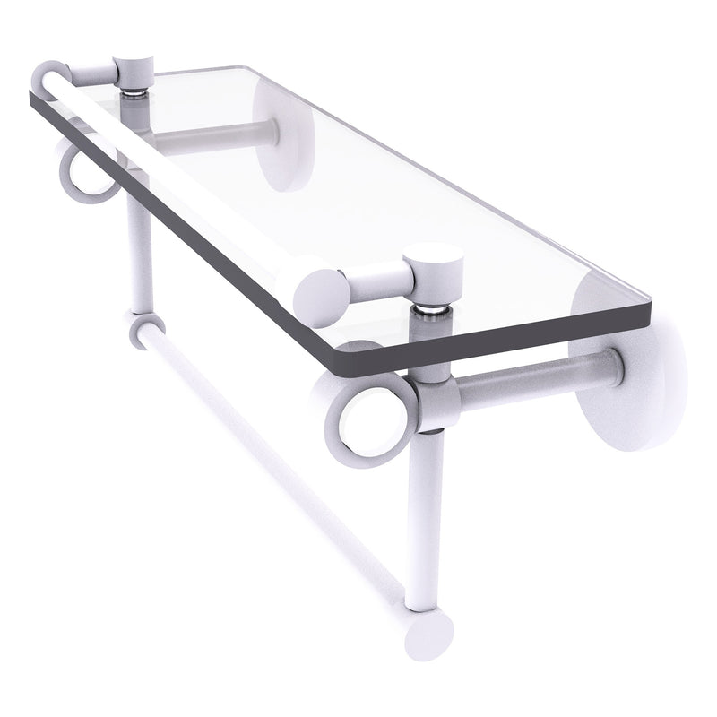 Clearview Collection Glass Shelf with Gallery Rail and Towel Bar with Smooth Accents