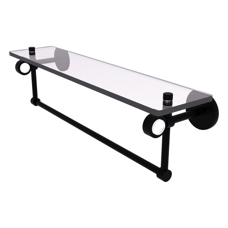 Clearview Collection Glass Shelf with Towel Bar with Smooth Accents