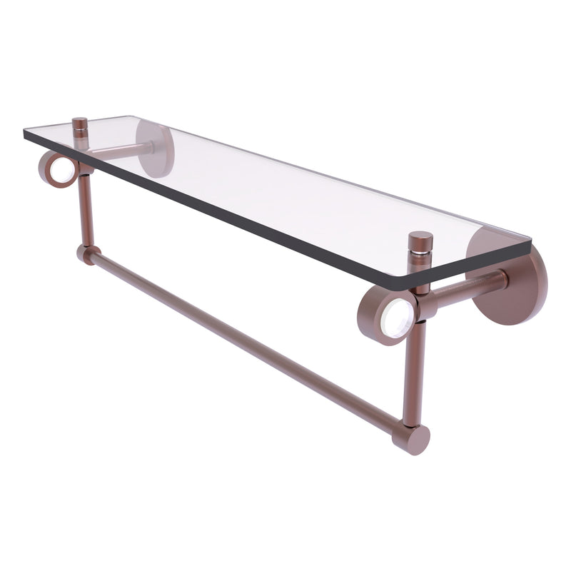 Clearview Collection Glass Shelf with Towel Bar with Smooth Accents