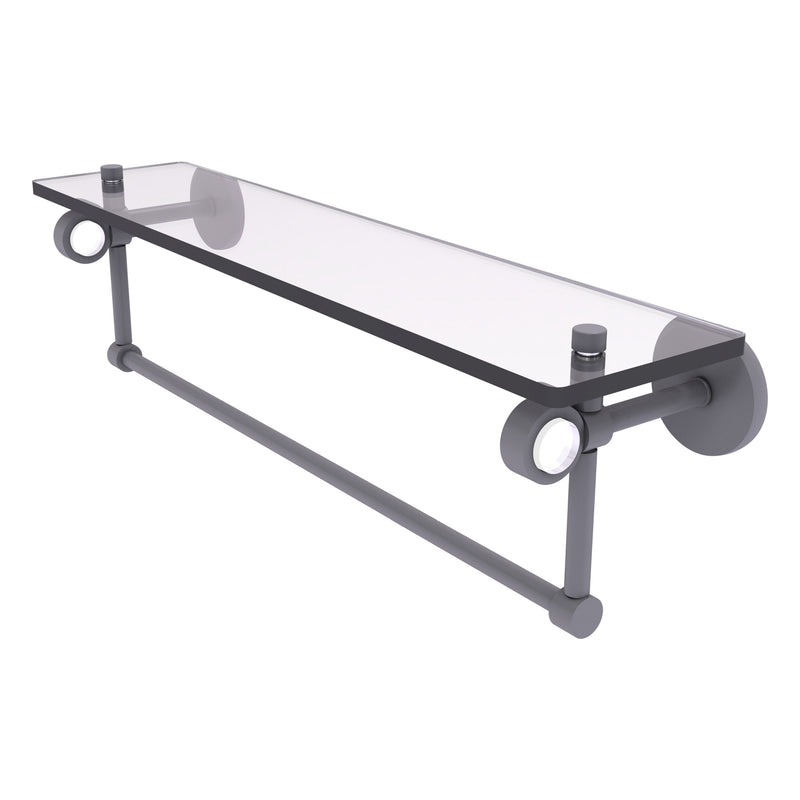 Clearview Collection Glass Shelf with Towel Bar with Smooth Accents