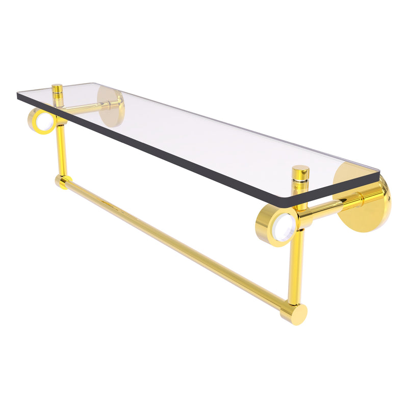 Clearview Collection Glass Shelf with Towel Bar with Smooth Accents