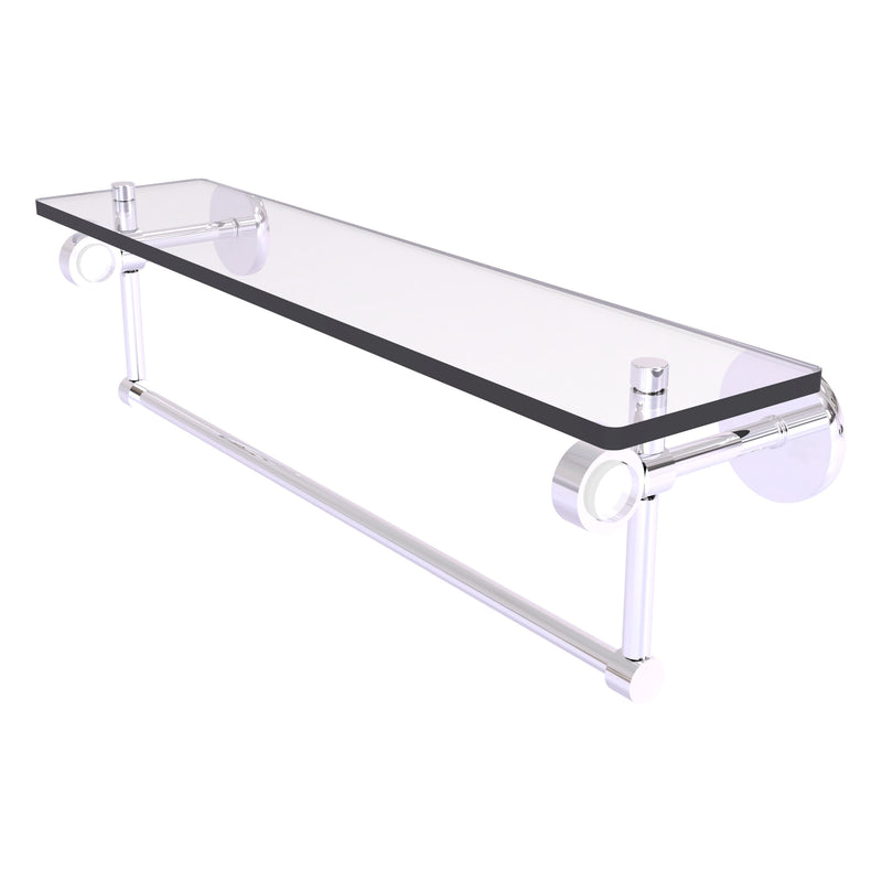 Clearview Collection Glass Shelf with Towel Bar with Smooth Accents