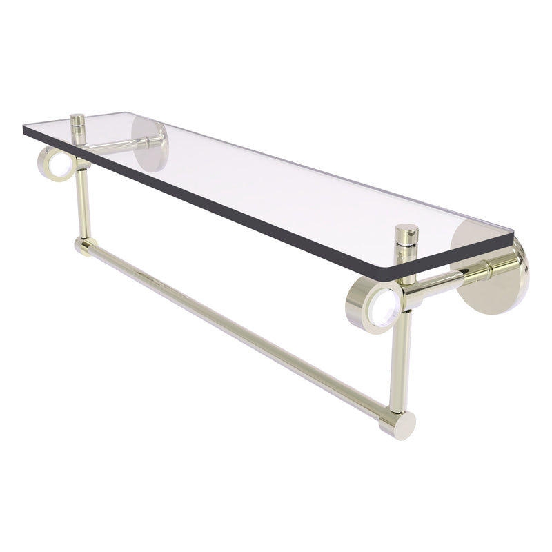 Clearview Collection Glass Shelf with Towel Bar with Smooth Accents