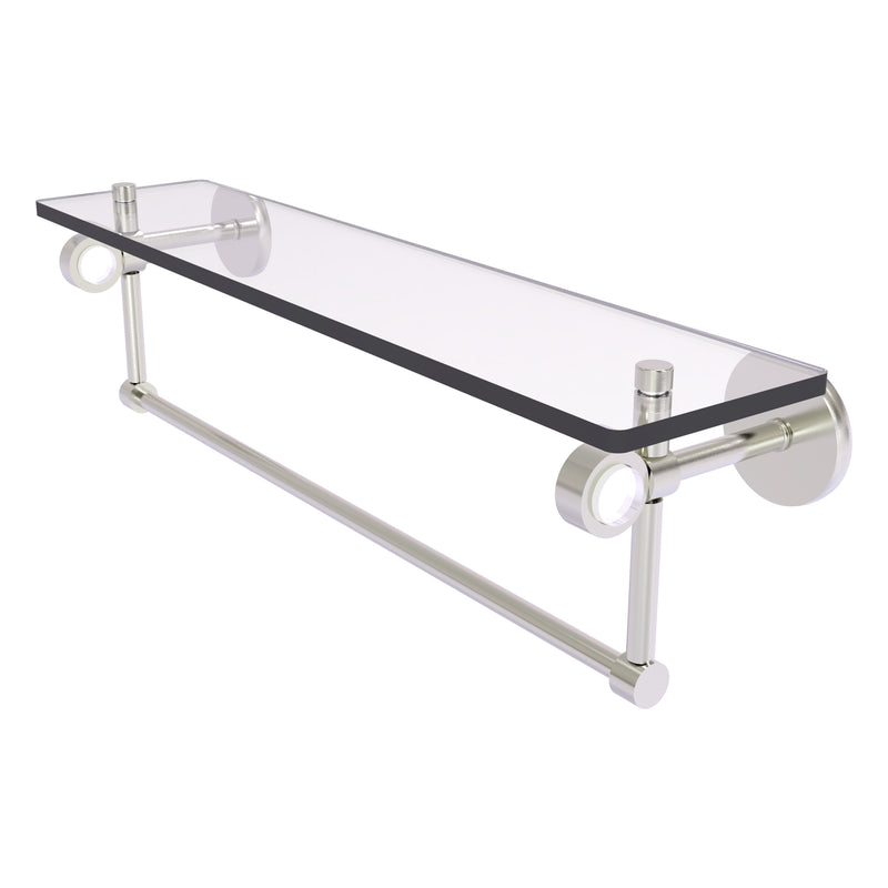 Clearview Collection Glass Shelf with Towel Bar with Smooth Accents