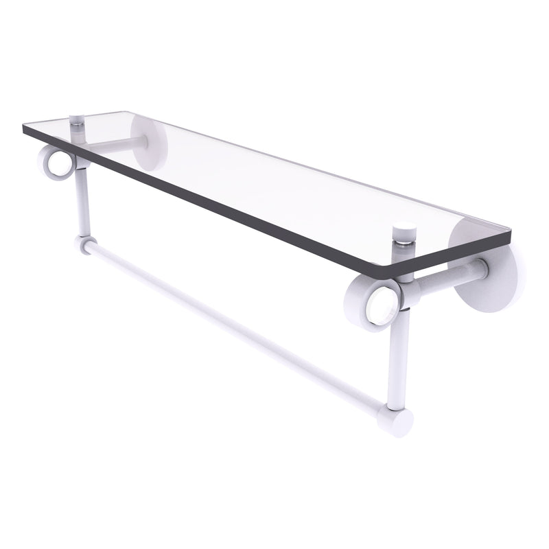 Clearview Collection Glass Shelf with Towel Bar with Smooth Accents