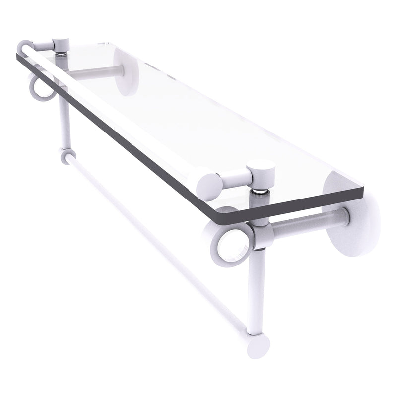 Clearview Collection Glass Shelf with Gallery Rail and Towel Bar with Smooth Accents