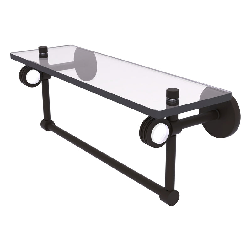 Clearview Collection Glass Shelf with Towel Bar with Dotted Accents