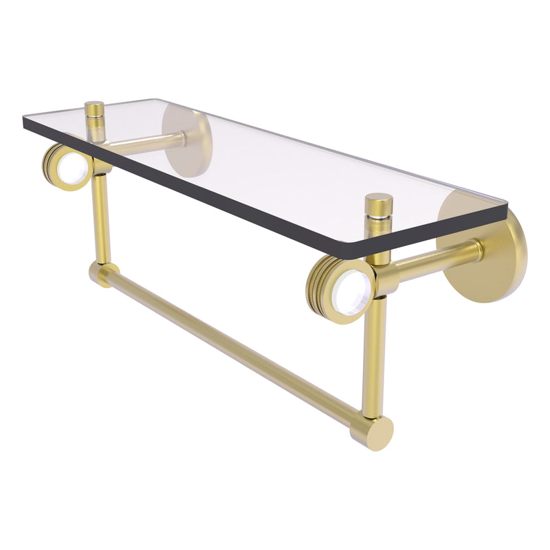 Clearview Collection Glass Shelf with Towel Bar with Dotted Accents