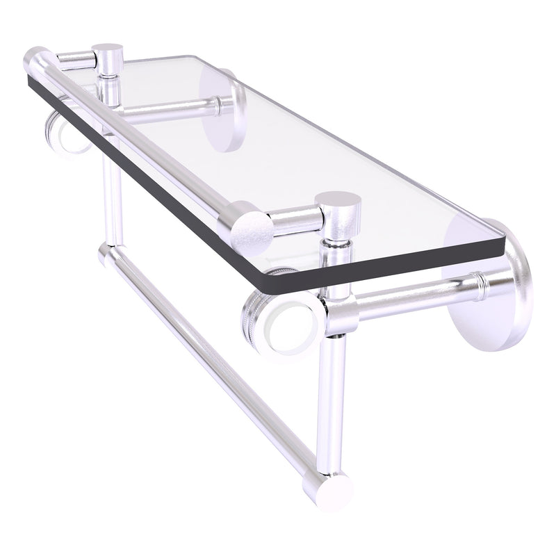 Clearview Collection Glass Shelf with Gallery Rail and Towel Bar with Dotted Accents