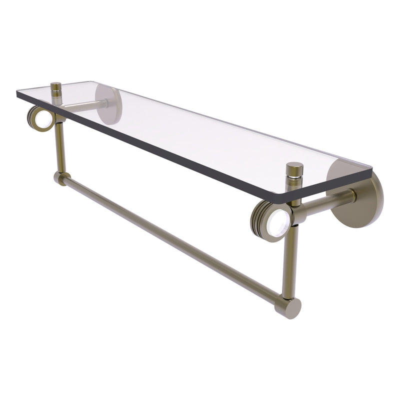 Clearview Collection Glass Shelf with Towel Bar with Dotted Accents