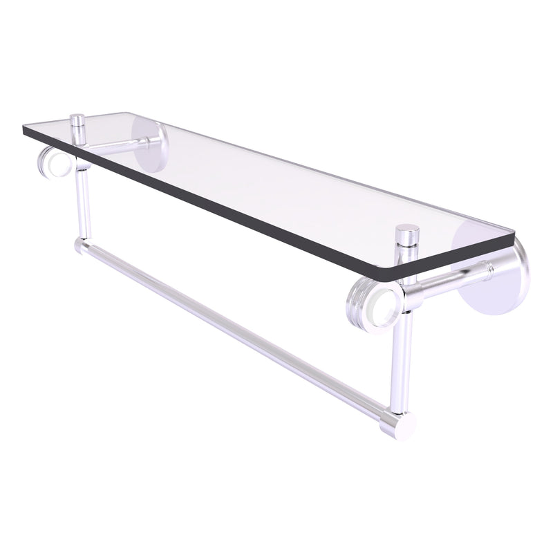 Clearview Collection Glass Shelf with Towel Bar with Dotted Accents