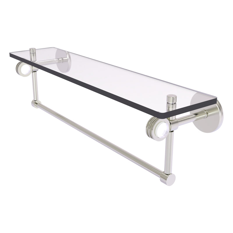 Clearview Collection Glass Shelf with Towel Bar with Dotted Accents