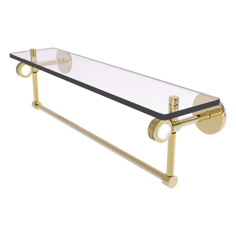 Clearview Collection Glass Shelf with Towel Bar with Dotted Accents