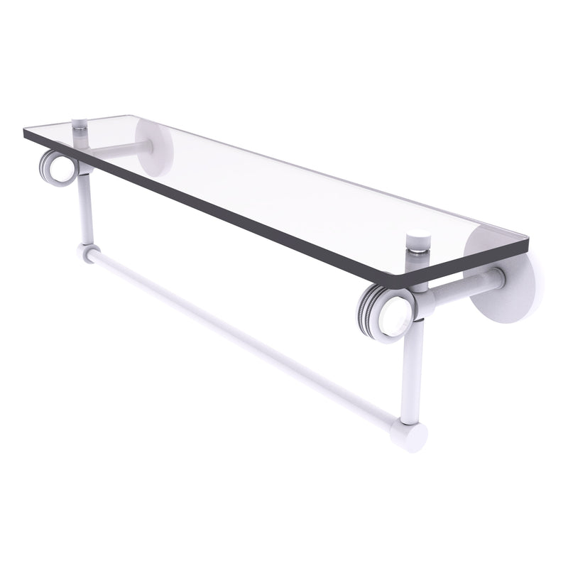 Clearview Collection Glass Shelf with Towel Bar with Dotted Accents