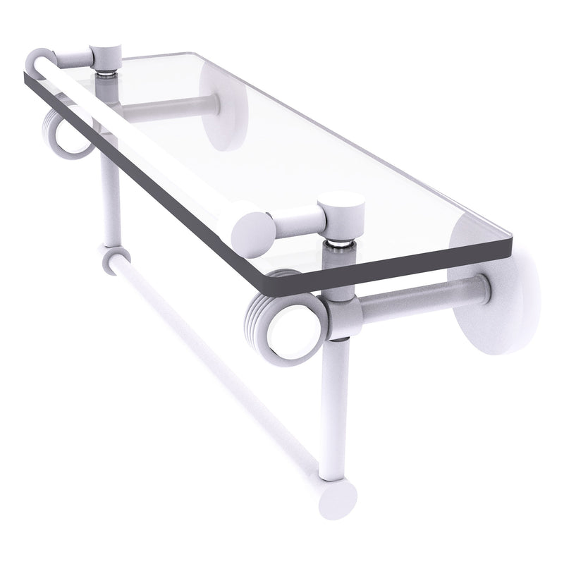 Clearview Collection Glass Shelf with Gallery Rail and Towel Bar with Grooved Accents