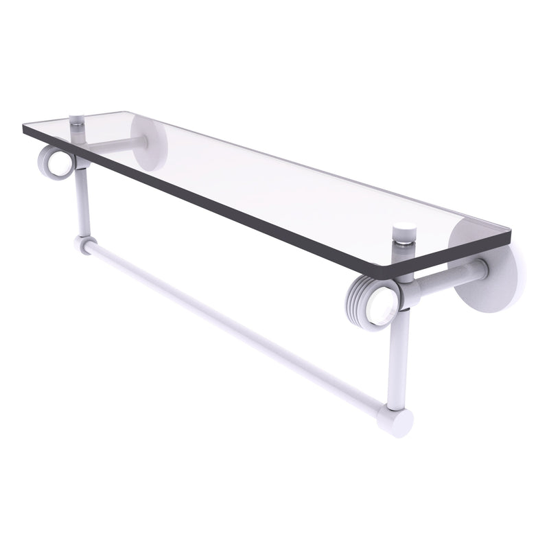 Clearview Collection Glass Shelf with Towel Bar with Grooved Accents