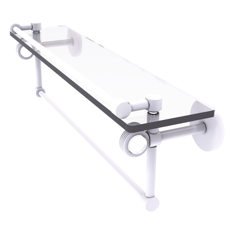 Clearview Collection Glass Shelf with Gallery Rail and Towel Bar with Grooved Accents