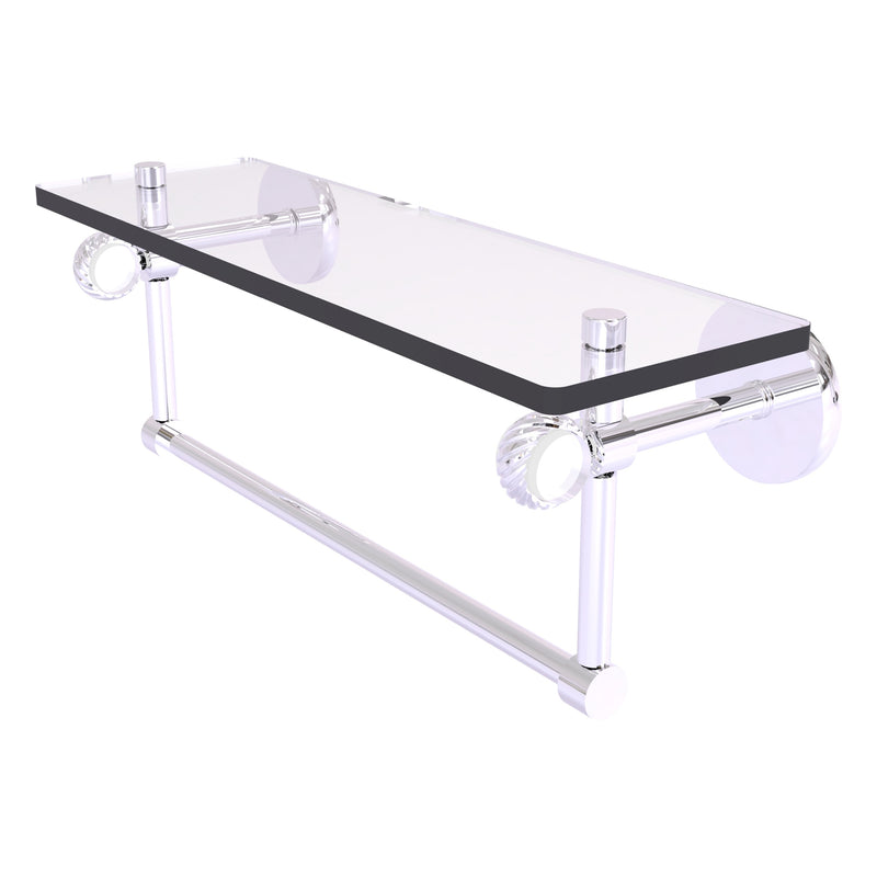 Clearview Collection Glass Shelf with Towel Bar with Twisted Accents