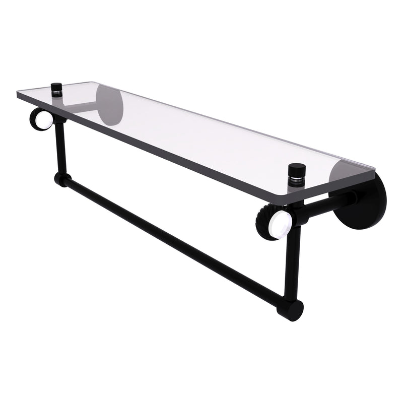 Clearview Collection Glass Shelf with Towel Bar with Twisted Accents