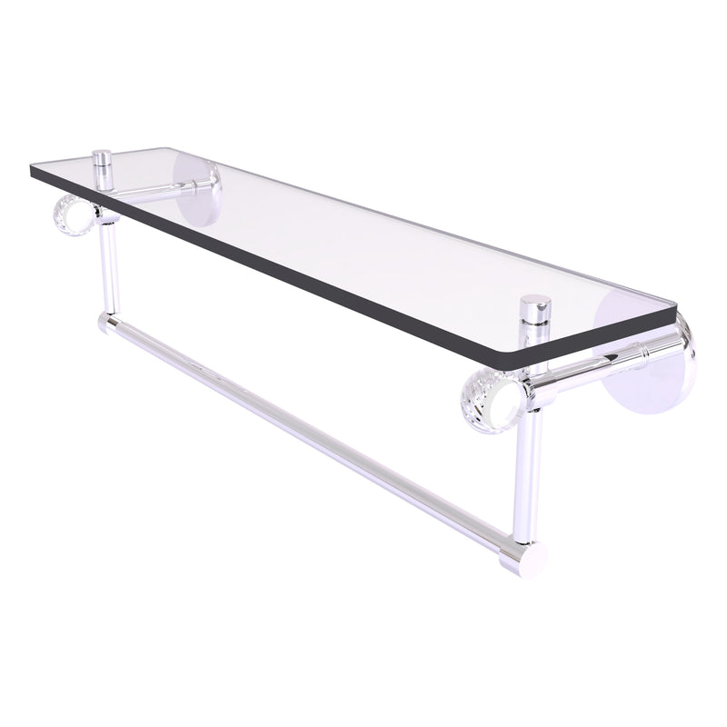 Clearview Collection Glass Shelf with Towel Bar with Twisted Accents