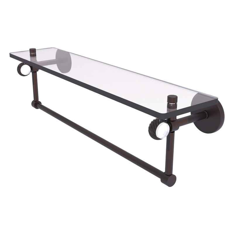 Clearview Collection Glass Shelf with Towel Bar with Twisted Accents