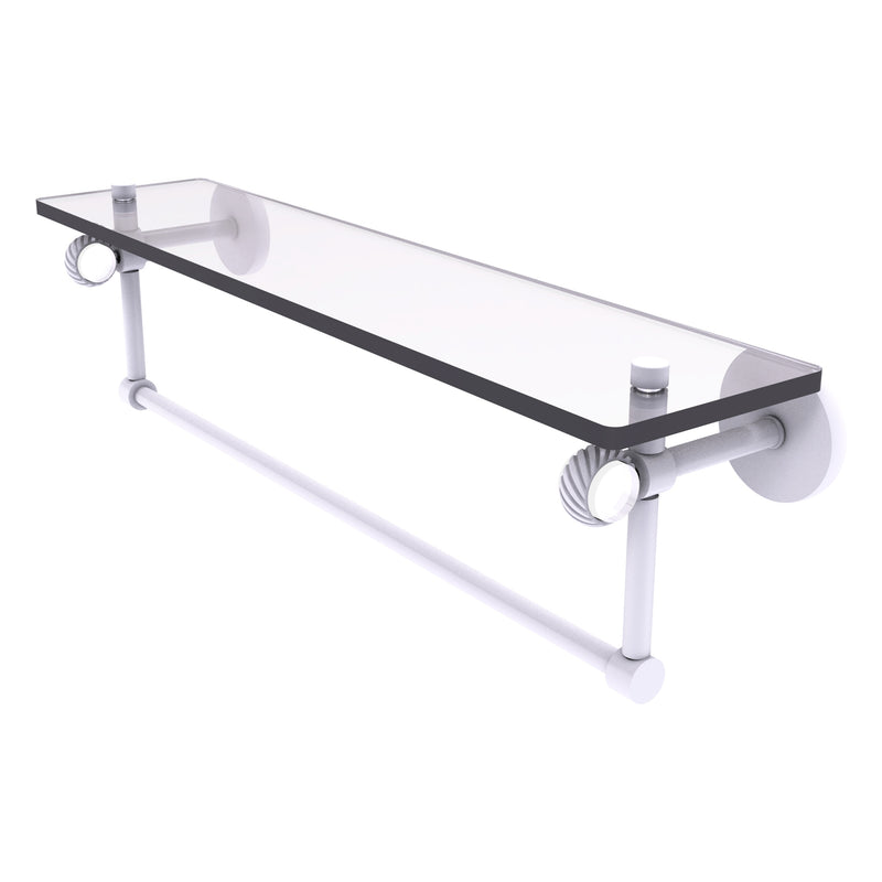 Clearview Collection Glass Shelf with Towel Bar with Twisted Accents