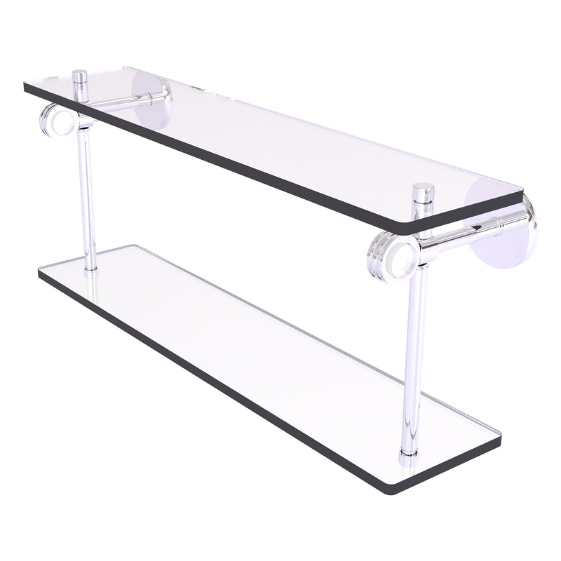 Clearview Collection Two Tiered Glass Shelf with Dotted Accents