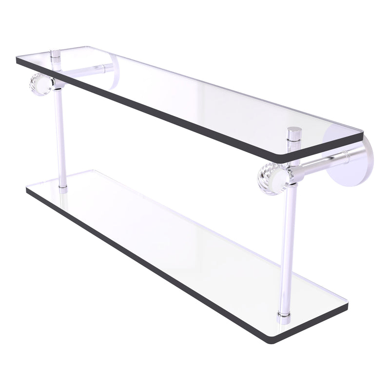 Clearview Collection Two Tiered Glass Shelf with Twisted Accents