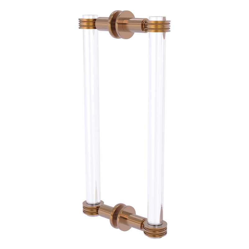 Clearview Collection Back to Back Shower Door Pull with Dotted Accents