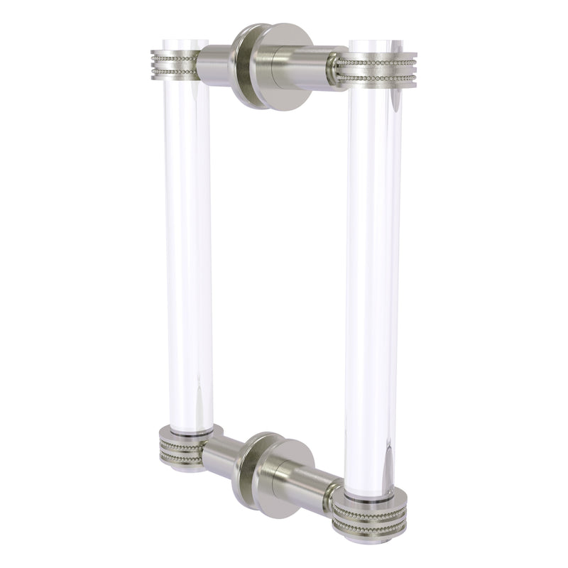 Clearview Collection Back to Back Shower Door Pull with Dotted Accents