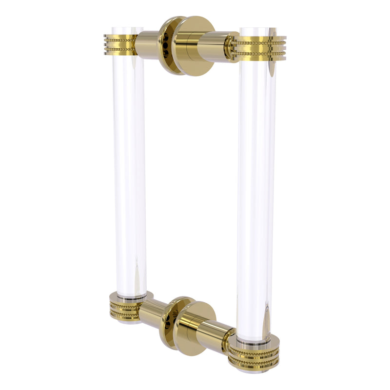 Clearview Collection Back to Back Shower Door Pull with Dotted Accents