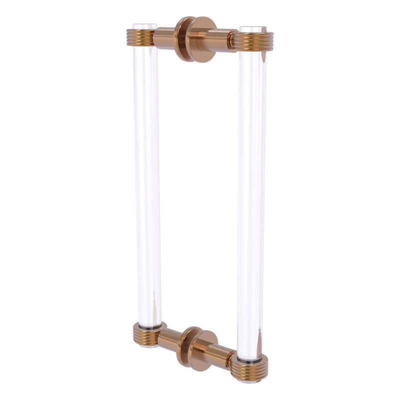 Clearview Collection Back to Back Shower Door Pull with Grooved Accents