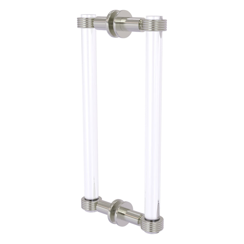 Clearview Collection Back to Back Shower Door Pull with Grooved Accents