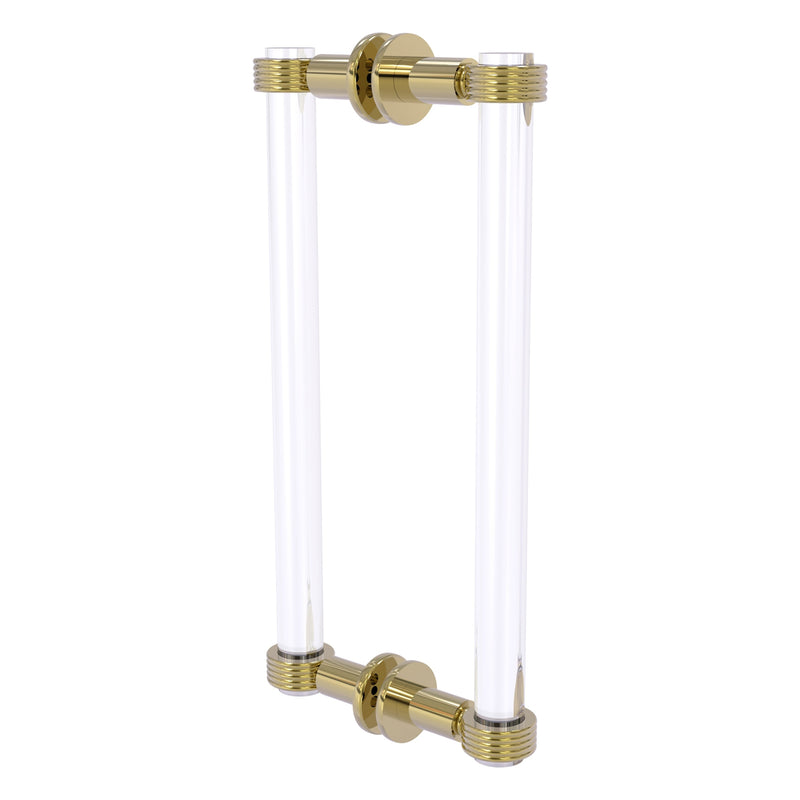 Clearview Collection Back to Back Shower Door Pull with Grooved Accents