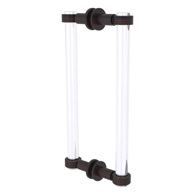 Clearview Collection Back to Back Shower Door Pull with Grooved Accents