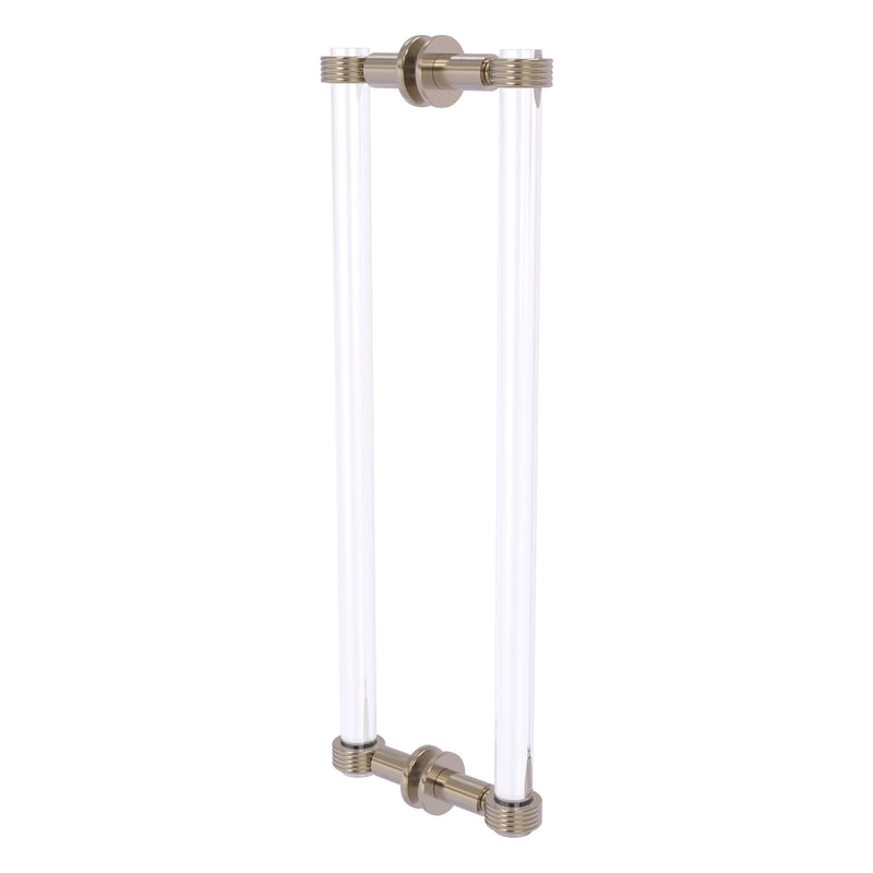 Clearview Collection Back to Back Shower Door Pull with Grooved Accents