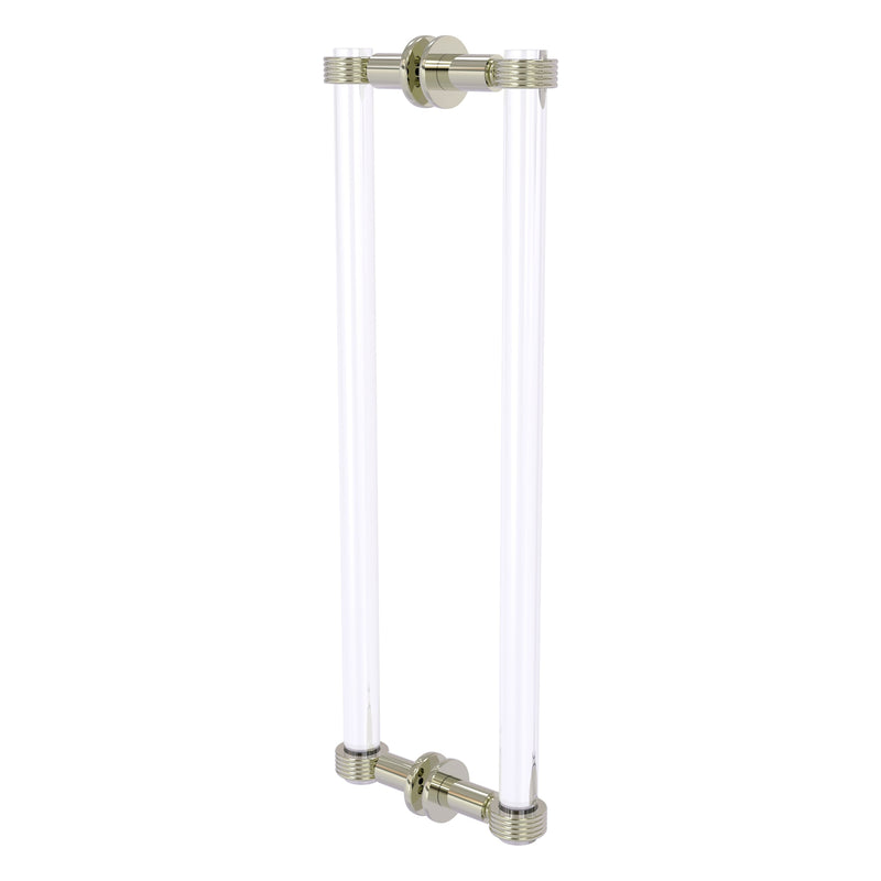 Clearview Collection Back to Back Shower Door Pull with Grooved Accents