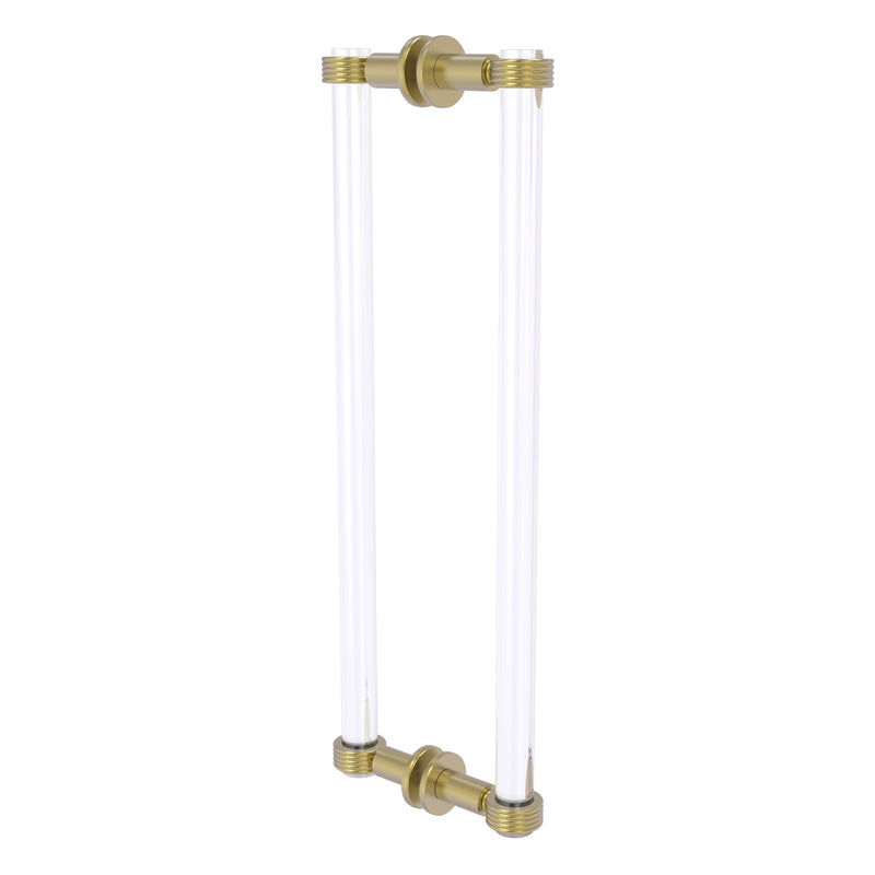 Clearview Collection Back to Back Shower Door Pull with Grooved Accents