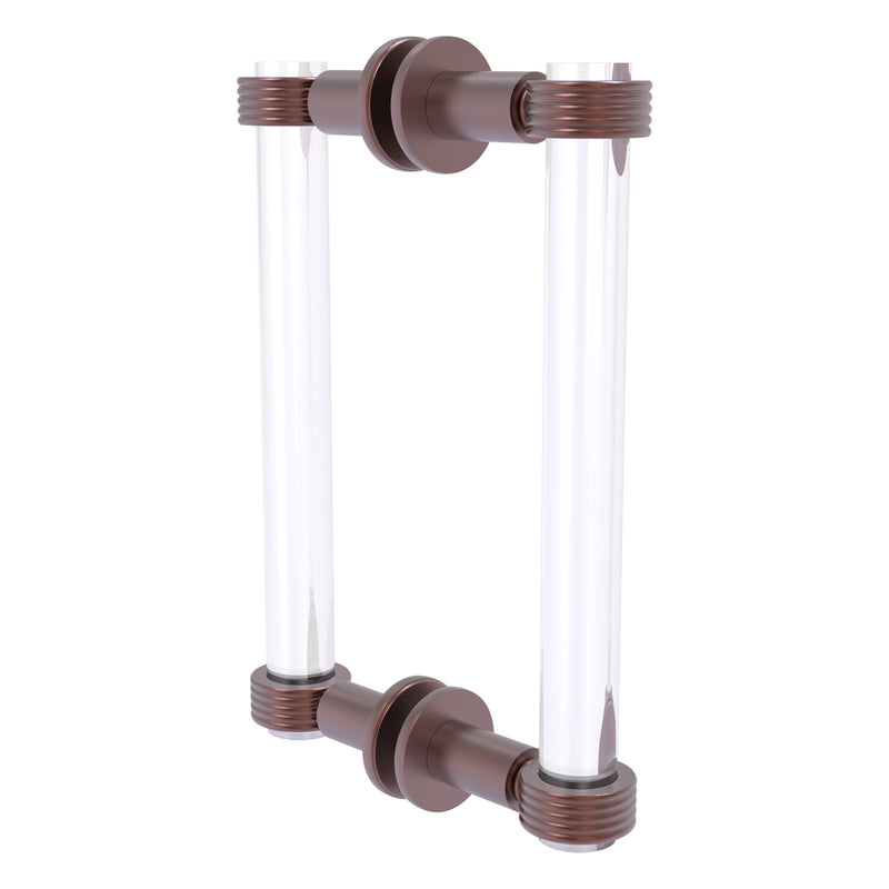 Clearview Collection Back to Back Shower Door Pull with Grooved Accents