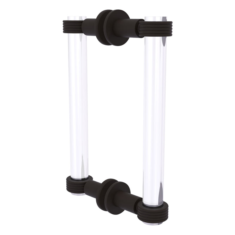 Clearview Collection Back to Back Shower Door Pull with Grooved Accents